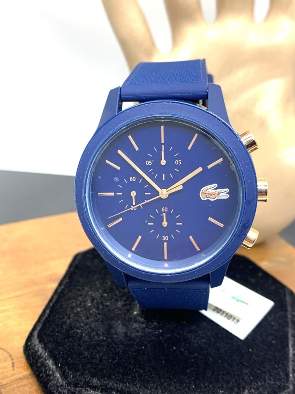 Lacoste Men's Watch 2011013 Quartz Chronograph Blue Dial Rubber Band 44mm 12.12